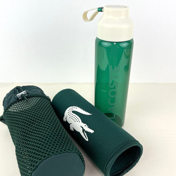 Lacoste Glass Water Bottle and Holder NO STRAP - Picture 4 of 7